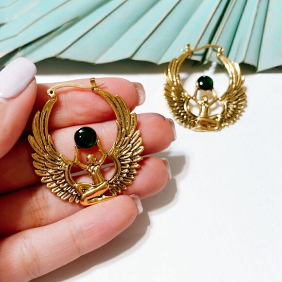 Boho hoop earrings S39 - Picture 2 of 2